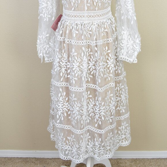 Ivy City Co. Sicily Midi Lace Crochet Dress NEW 8 - Picture 6 of 12